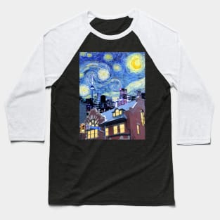Starry Night Toronto - Van Gogh Skyline Illustration Baseball T-Shirt